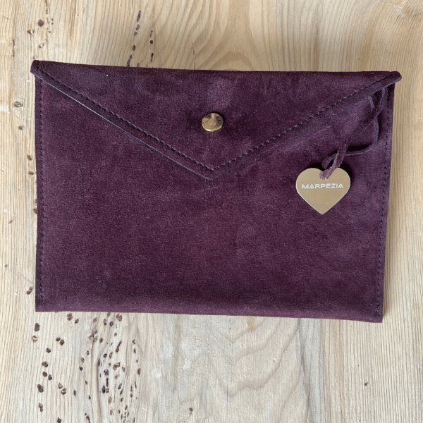 Pochette cuir bordeaux