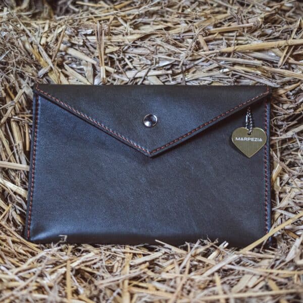 Pochette cuir noir