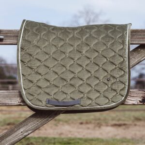 Velvet Khaki  Dressage Saddle Pad