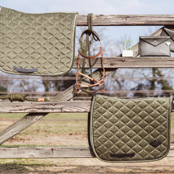 Velvet Khaki  Dressage Saddle Pad