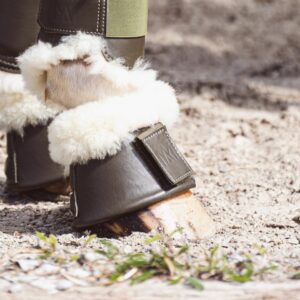 Khaki Leather and Sheepskin Bell Boots