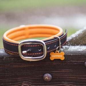 collier biothane noir/orange stravinsky